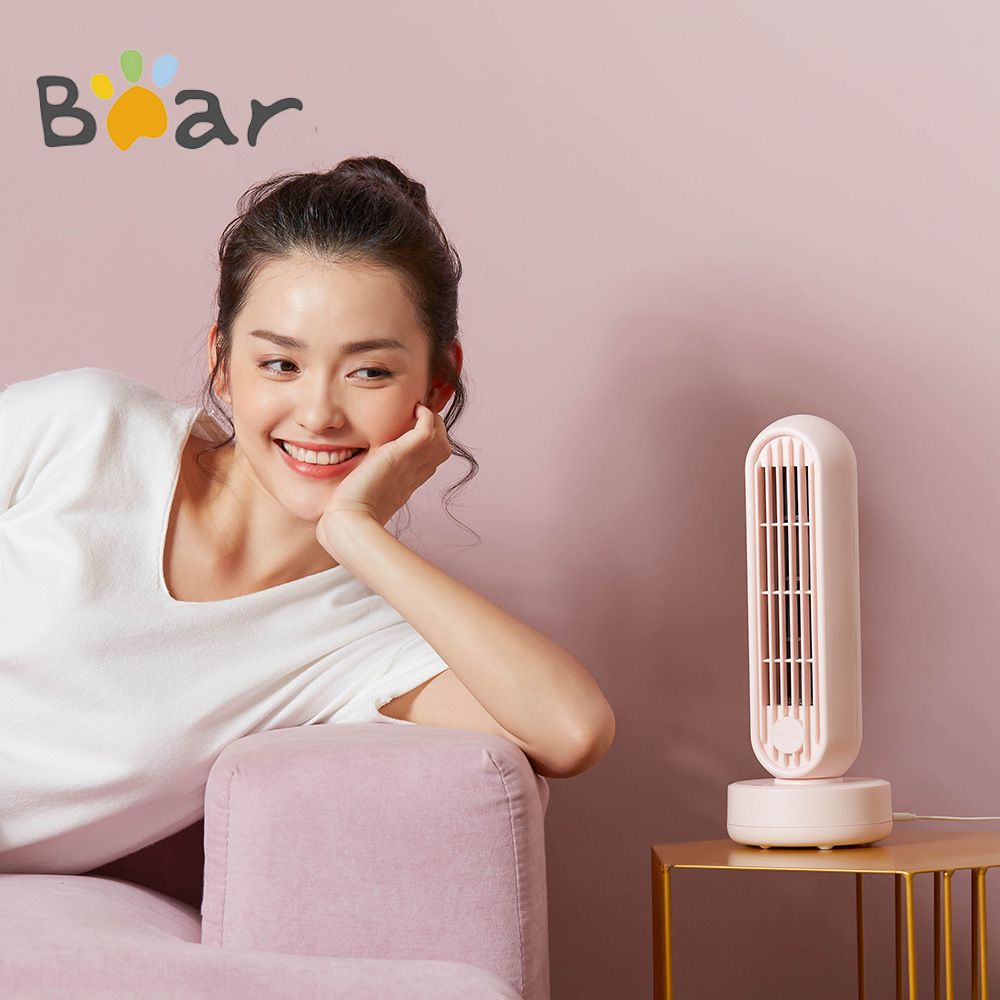 Bear Quạt điện để bàn ký túc xá máy tính để bàn năng lượng gió lớn USB không lá ion âm quạt tháp nhỏ DFS-A04K1