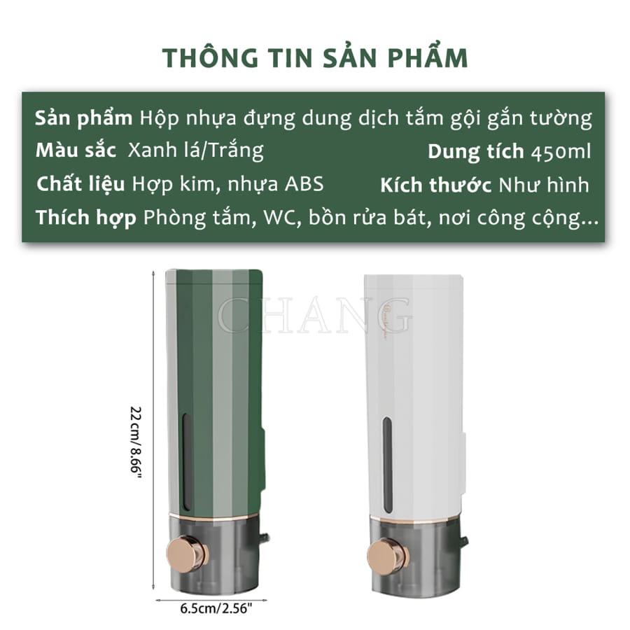 Hộp Đựng Nước Rửa Tay, Dầu Gội Đầu, Sữa Tắm Đa Năng Gắn Tường 450ml Chất Liệu Nhựa ABS Tiện Lợi Cho GIA ĐÌNH VĂN PHÒNG