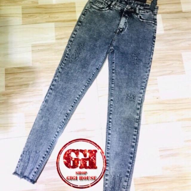 Quần Jean Nữ Rách Co giãn Tốt