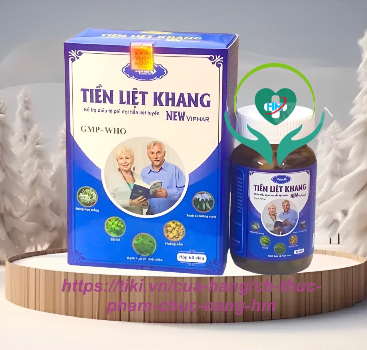 TIỀN LIỆT KHANG Vinaphar - Hộp 60 Viên - Hỗ trợ hạn chế sự phát triển của u xơ, phì đại tiền liệt tuyến lành tính