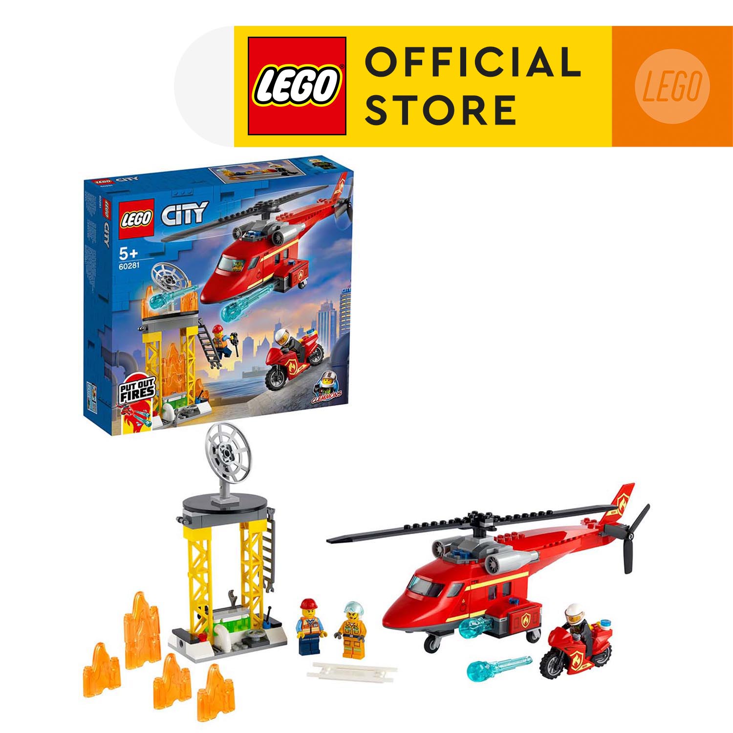 Đồ Chơi Lắp Ráp LEGO City Trực Thăng Cứu Hỏa 60281 Cho Bé Trên 5 Tuổi