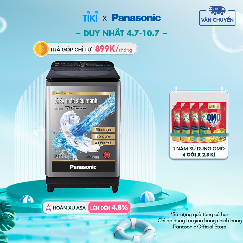 [CHỈ GIAO TẠI HCM] - Máy Giặt Cửa Trên Panasonic 11KG NA-FD10XR1LV - Hàng Chính Hãng