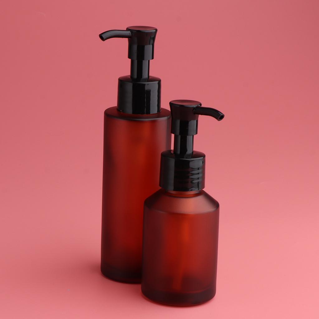 4pcs Travel Refillable Makeup Pump Bottles Lotion Serum Dispensers 60/100ml