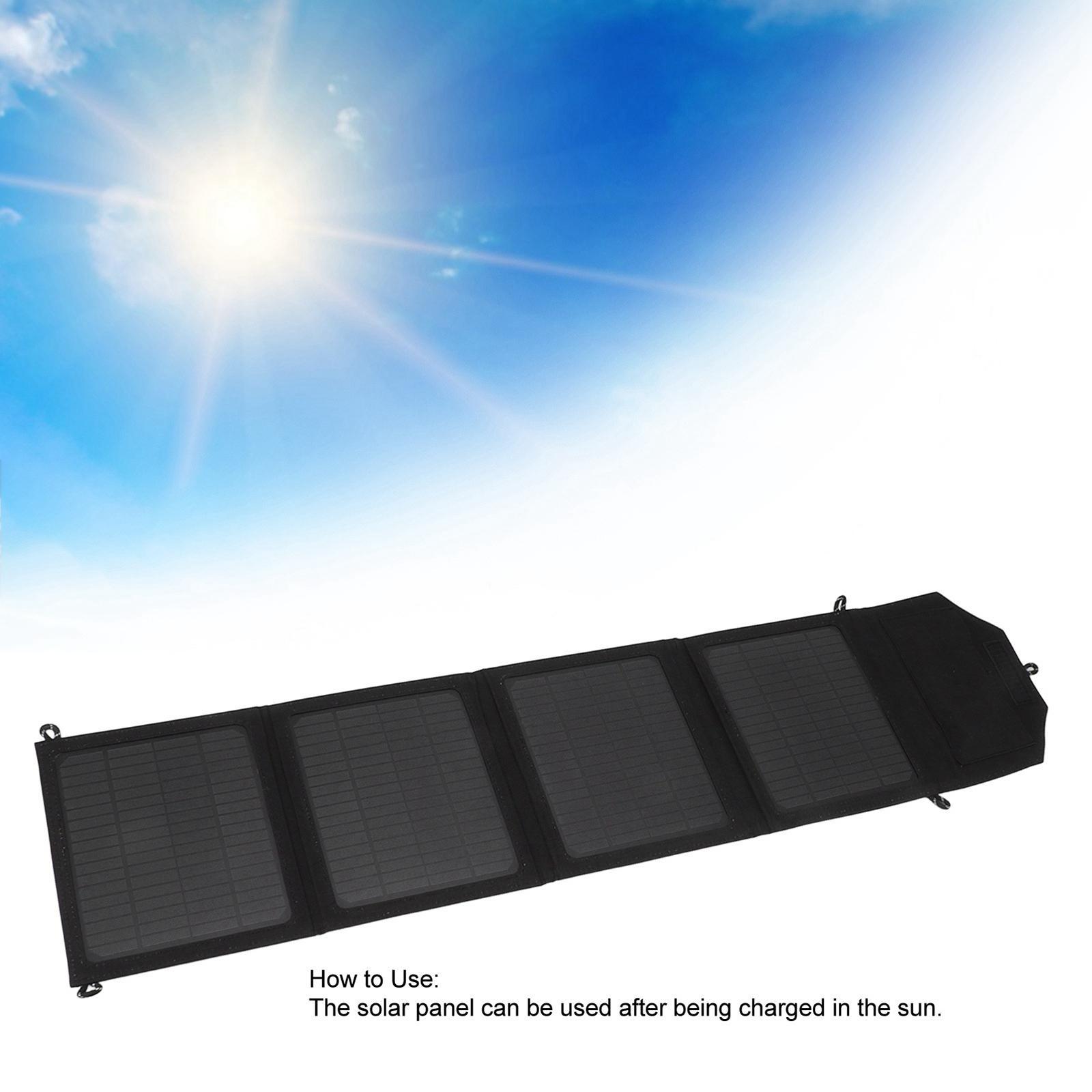 Solar Panel Charging Two USB Output 40W 12V-5V Monocrystalline Portable with Cord Solar Panel  for Outdoor Hiking House Laptop Phone
