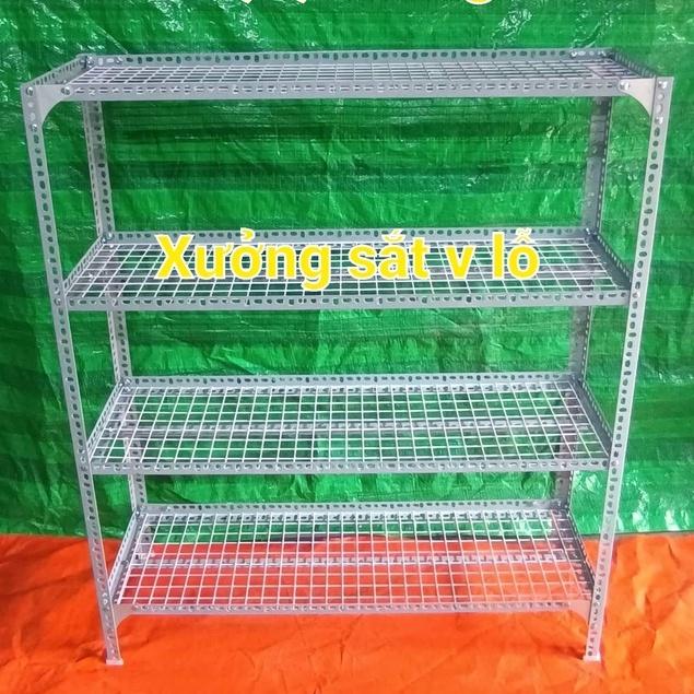 Kệ sắt v lỗ ( lưới sắt ô vuông ) Rộng 40cm x Dài 80cm .x (Cao 60 -80-1M-1,2M-1,5M) Nhiều tầng