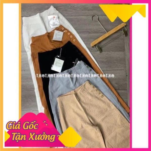 QUẦN ỐNG RỘNG NỮ QUẦN SUÔNG 5 KHUY PHONG CÁCH