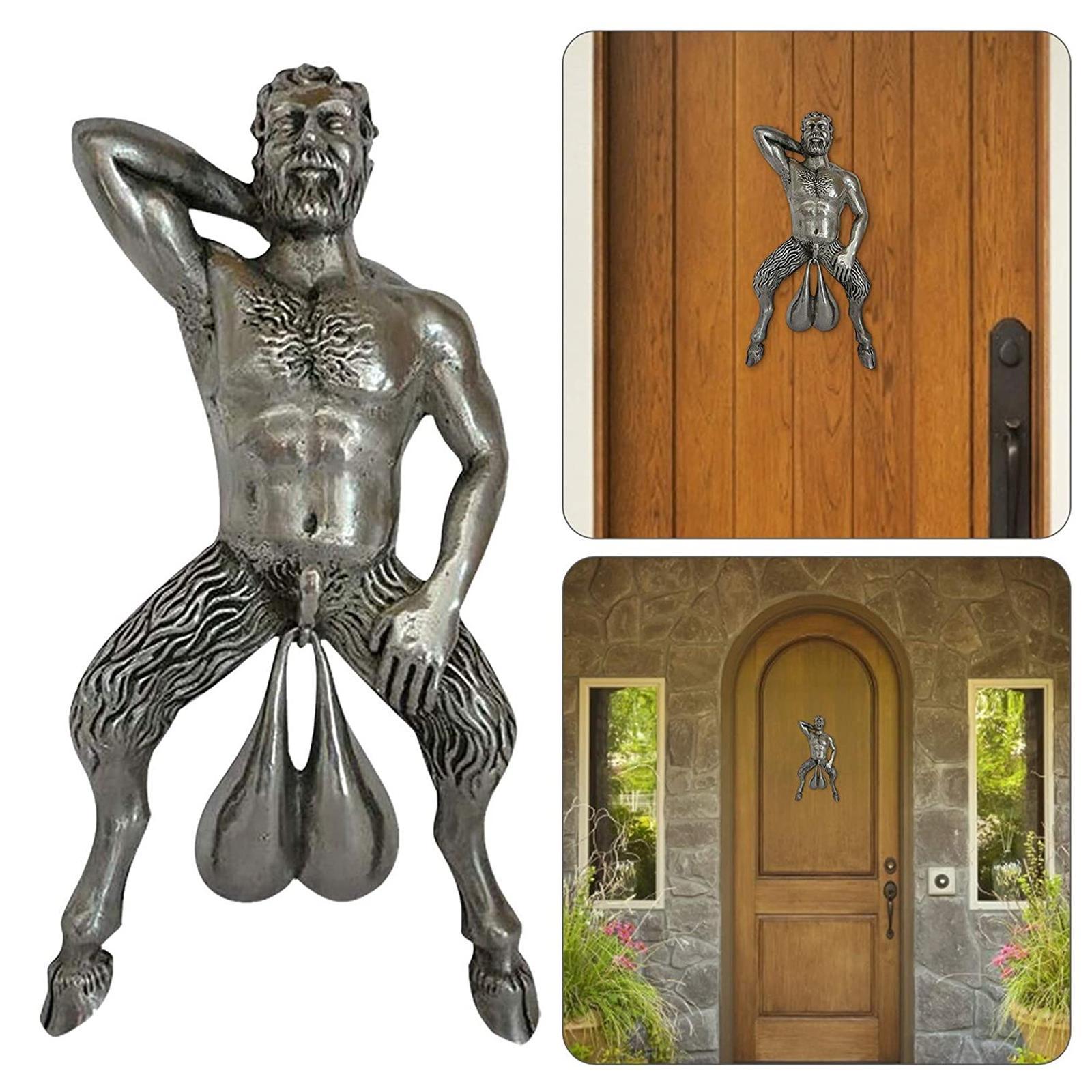 Door Knocker Wall Sculpture Ornament Home Decor Resin Statue Figurine