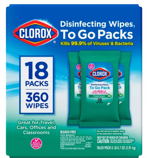 Khăn Khử Trùng Clorox Disinfecting Wipes, Fresh 18 Gói