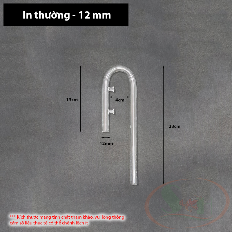 Ống in out thủy tinh mini 10, 12, 16 mm gắn bơm lọc thùng bể cá tép thủy sinh