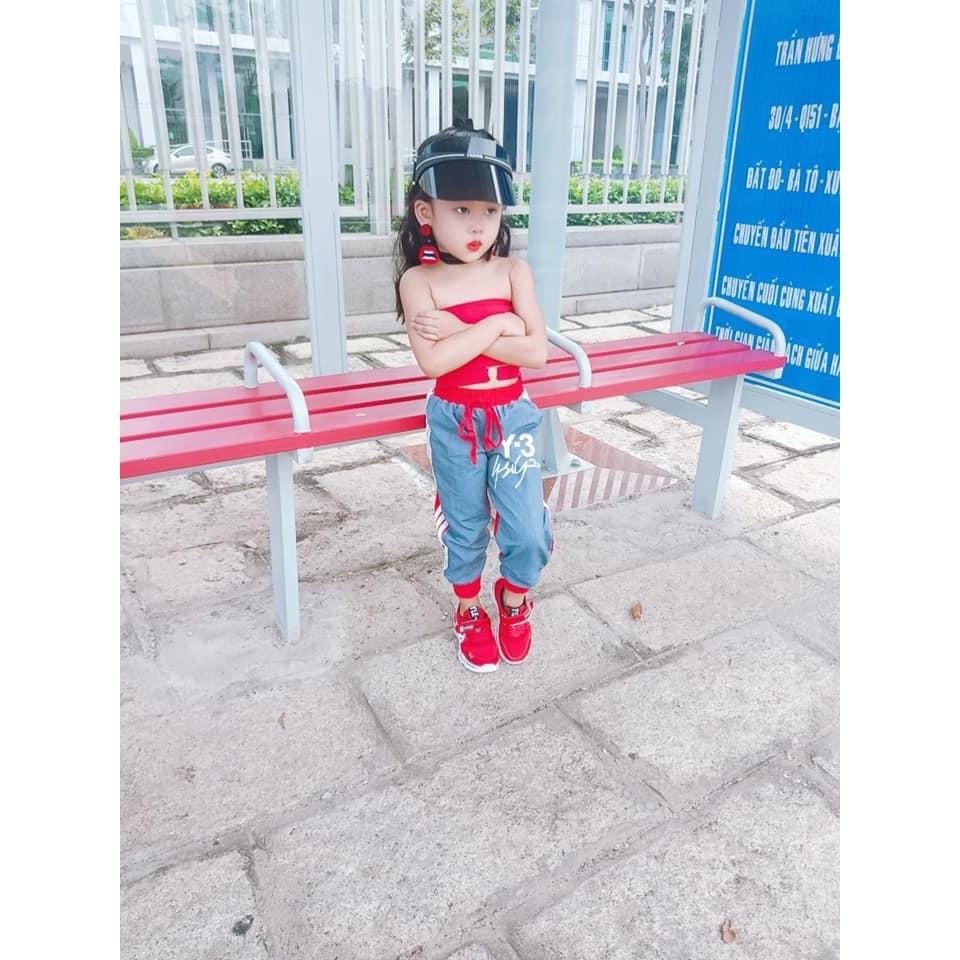 SET THỂ THAO ÁO ỐNG CROPTOP QUẦN BẠ JEAN BÉ GÁI CÁ TÍNH