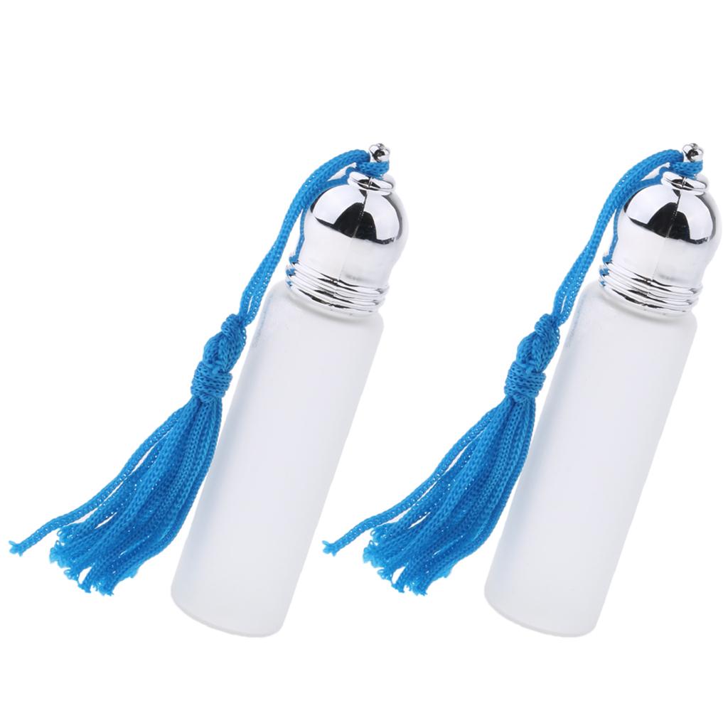 2pcs Empty Roller Ball Bottles Cases Refillable Perfume Bottles Frosted Case
