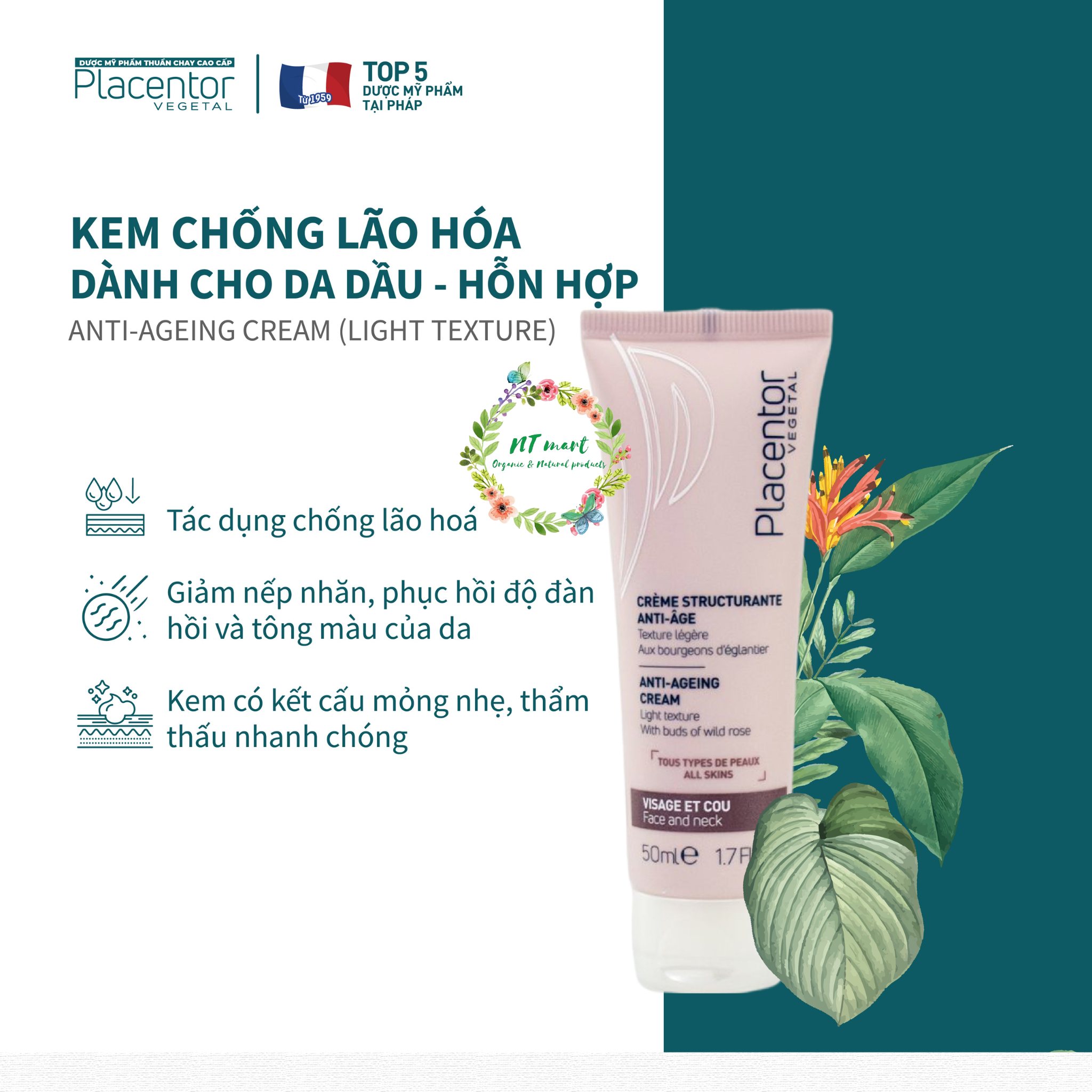 Kem ngăn ngừa lão hóa cho da dầu - Hỗn Hợp Placentor Anti-Ageing Cream