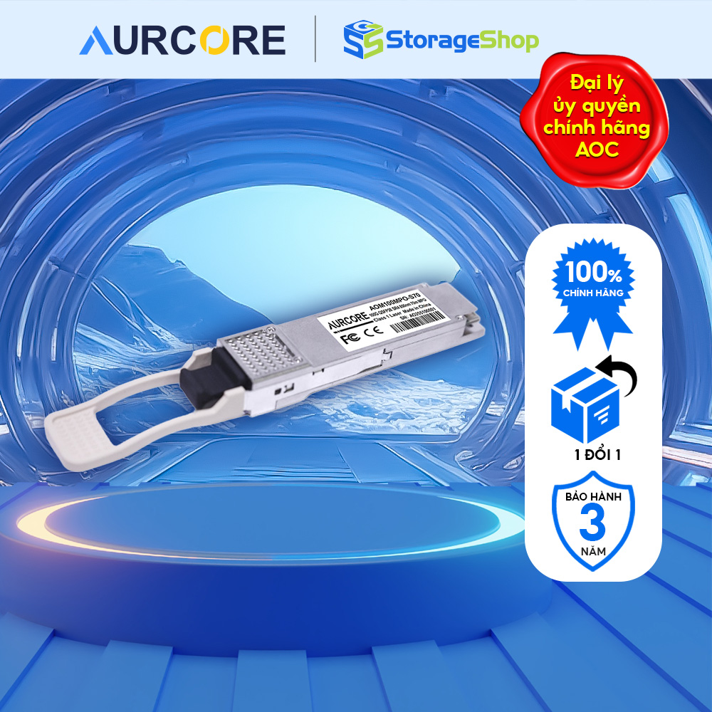 Module quang AurCore QSFP28 100GBASE-SR4 850nm AOM100MPO-S70 HÀNG CHÍNH HÃNG
