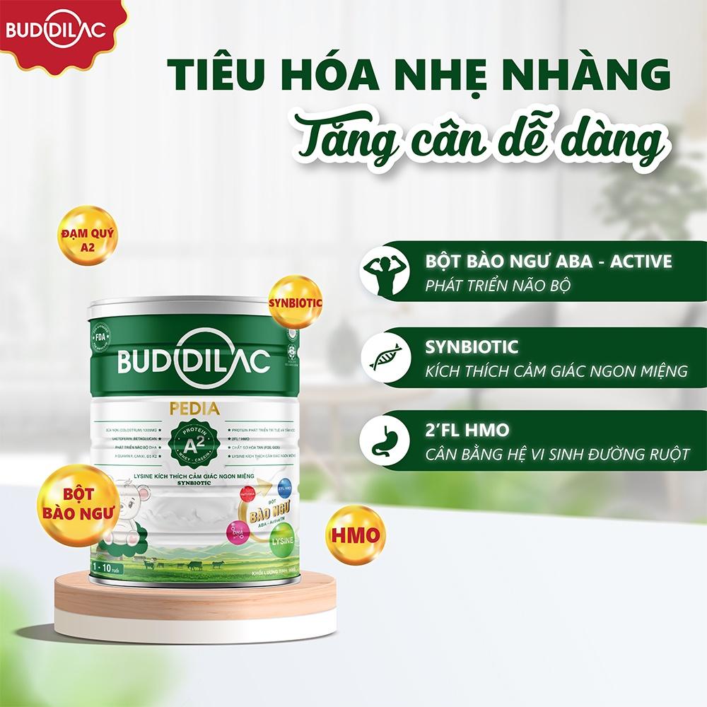 Sữa Bột BUDDILAC Pedia Giúp Bé Ăn Ngon, Tăng Cường Miễn Dịch Phát Triển Toàn Diện lon 900gr