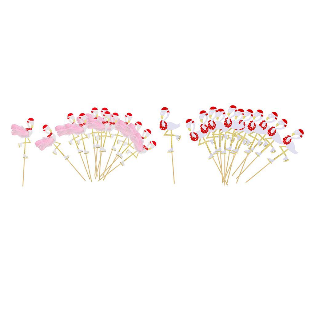 12pcs Cake Topper Picks  Flamingo Cupcake Decor Birthday Party