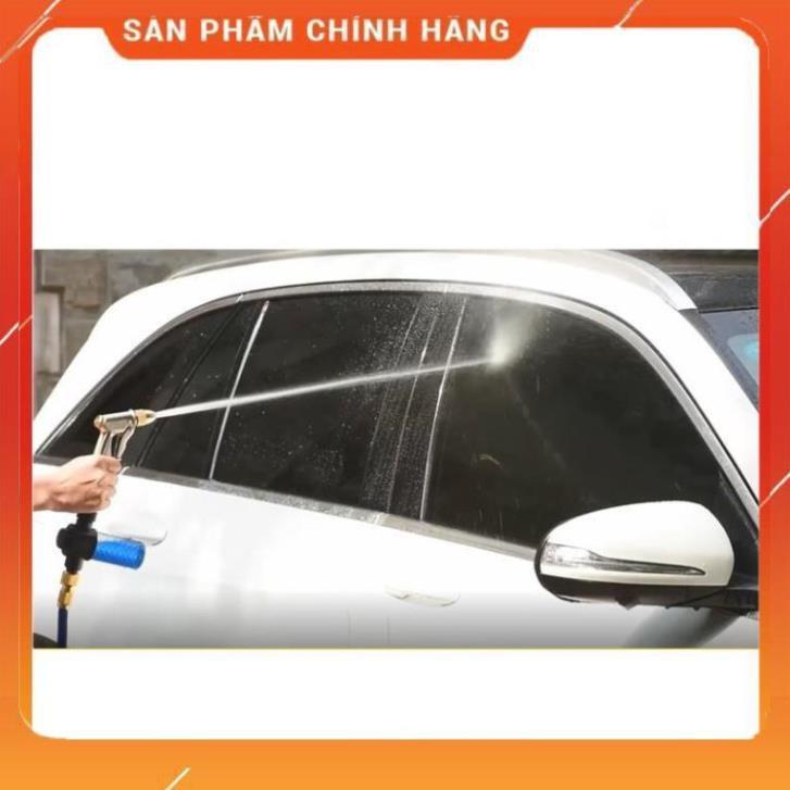 Vòi Xịt️Evoucher Bộ dây vòi xịt nước rửa xe, tưới cây , tăng áp 3 lần, loại 20m 206701-3 đầu đồng, cút đồng