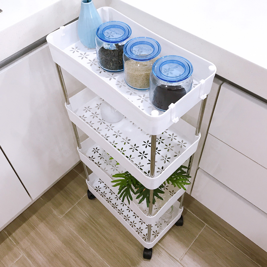 Kệ nhựa để đồ đa năng cao cấp- kệ nhiều ngăn- kệ trang trí - kệ nhà tắm có bánh xe