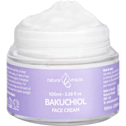 Kem dưỡng ẩm Natural Xtracts Bakuchiol Face Cream giúp giảm nếp nhăn và chống lão hoá (100ml) - Hàng chính hãng