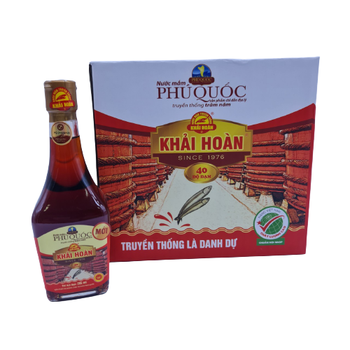 Nước mắm Khải Hoàn Phú Quốc 40 độ đạm 215ml thùng 6 chai