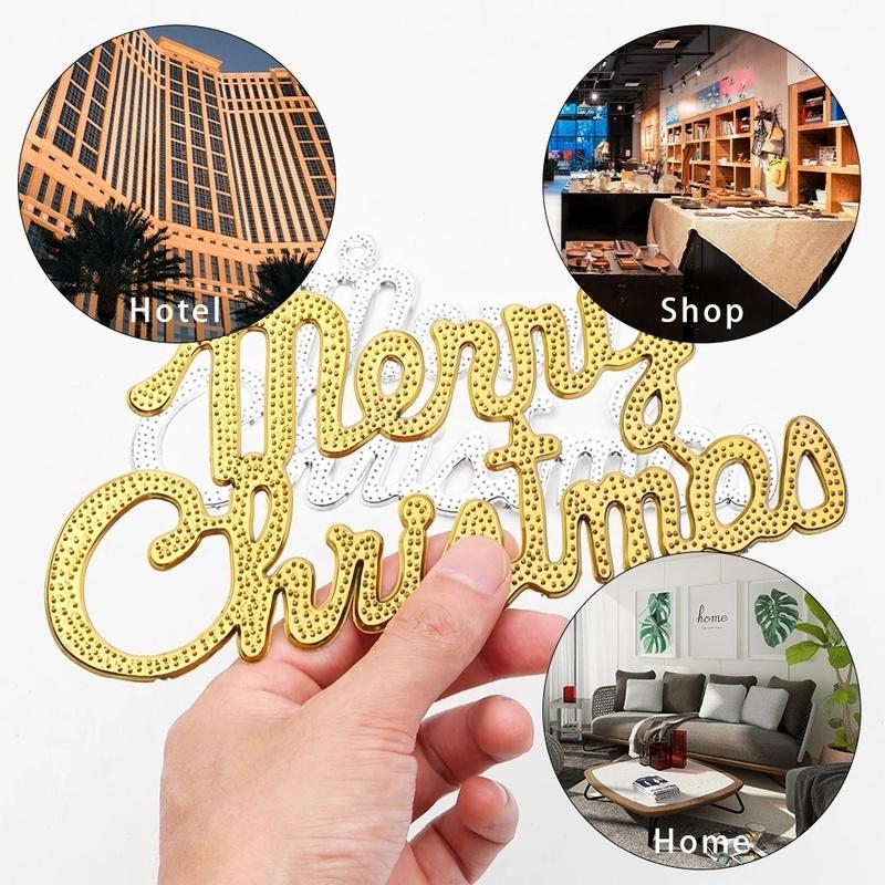 Thẻ treo trang trí giáng sinh hình chữ Merry Christmas