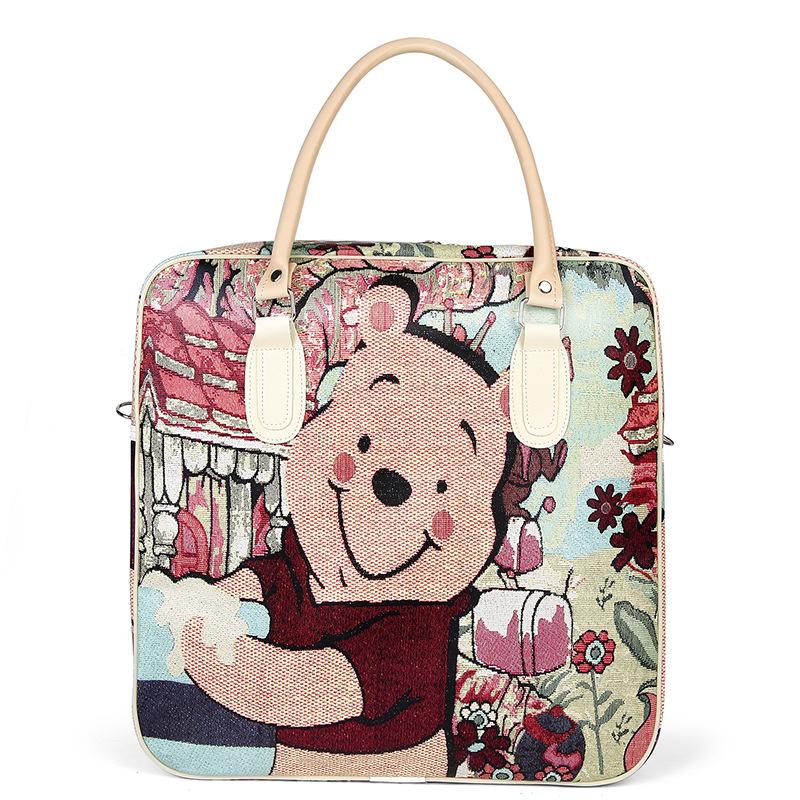 [HCM]Túi xách da pu chống thấm hoạt hình 38x38x17cm - Túi xách du lịch xếp gọn - Túi xách nữ