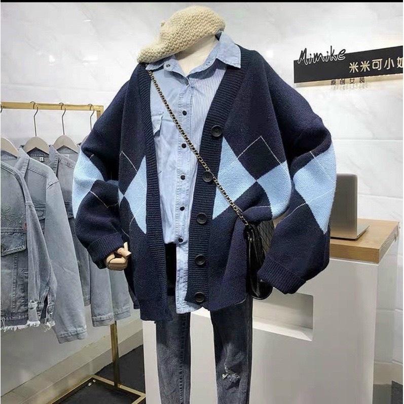 Áo Cardigan Họa Tiết Kim Cương