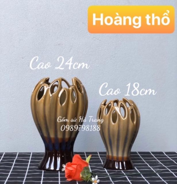 Lọ hoa bàn tay phật gốm sứ Bát Tràng cao cấp men hoả biến