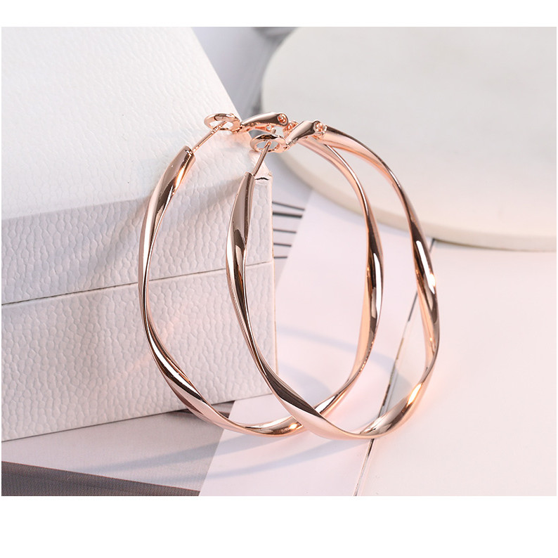 Bông Tai- Khuyên Tai Nữ Hợp Kim Hình Tròn Xoắn Sang Trọng/B&m Elegant/BTHK3005