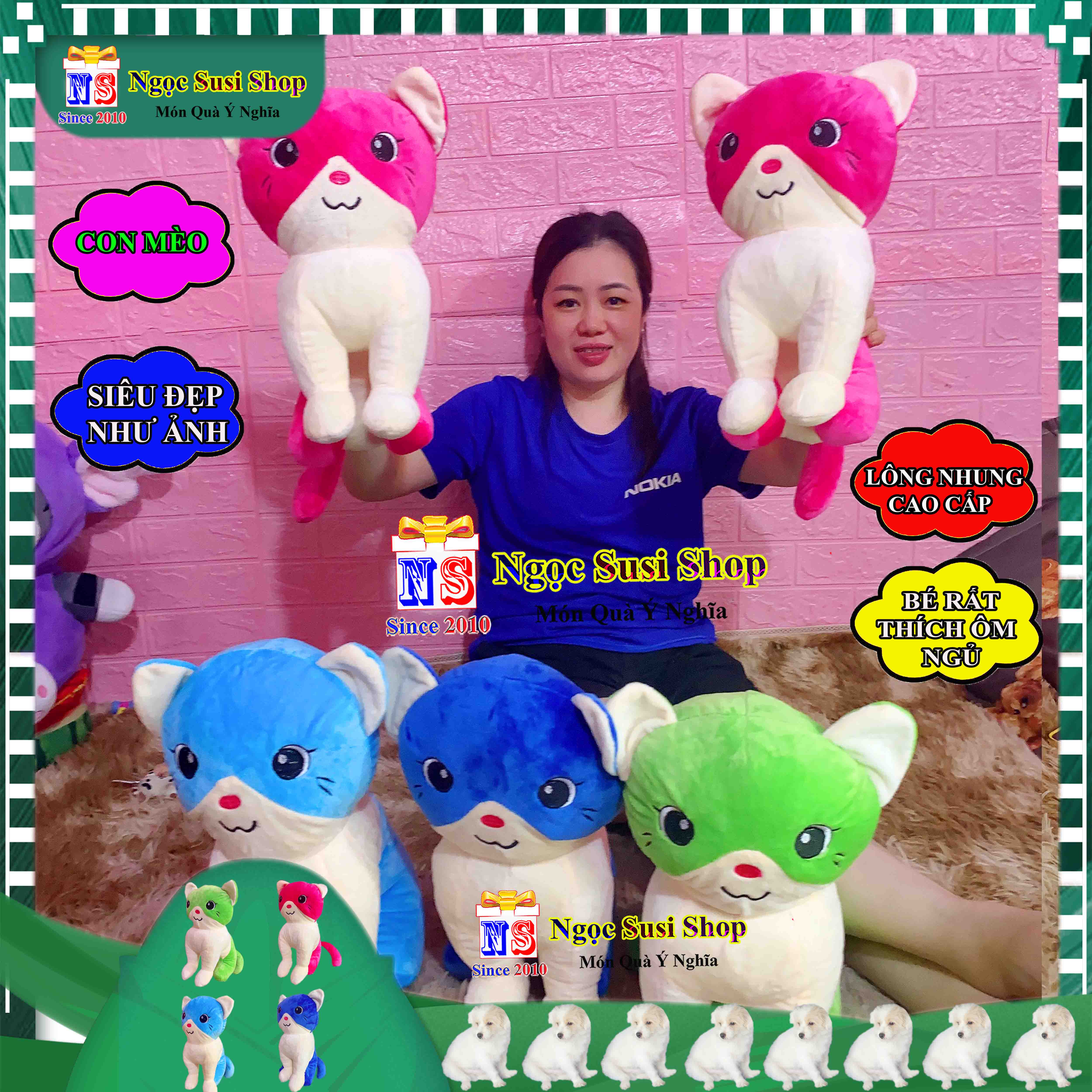 GẤU BÔNG CON MÈO NGỒI RẤT DỄ THƯƠNG DÀNH CHO BÉ YÊU HÀNG ĐỘC - GIAO NGẪU NHIÊN MÀU