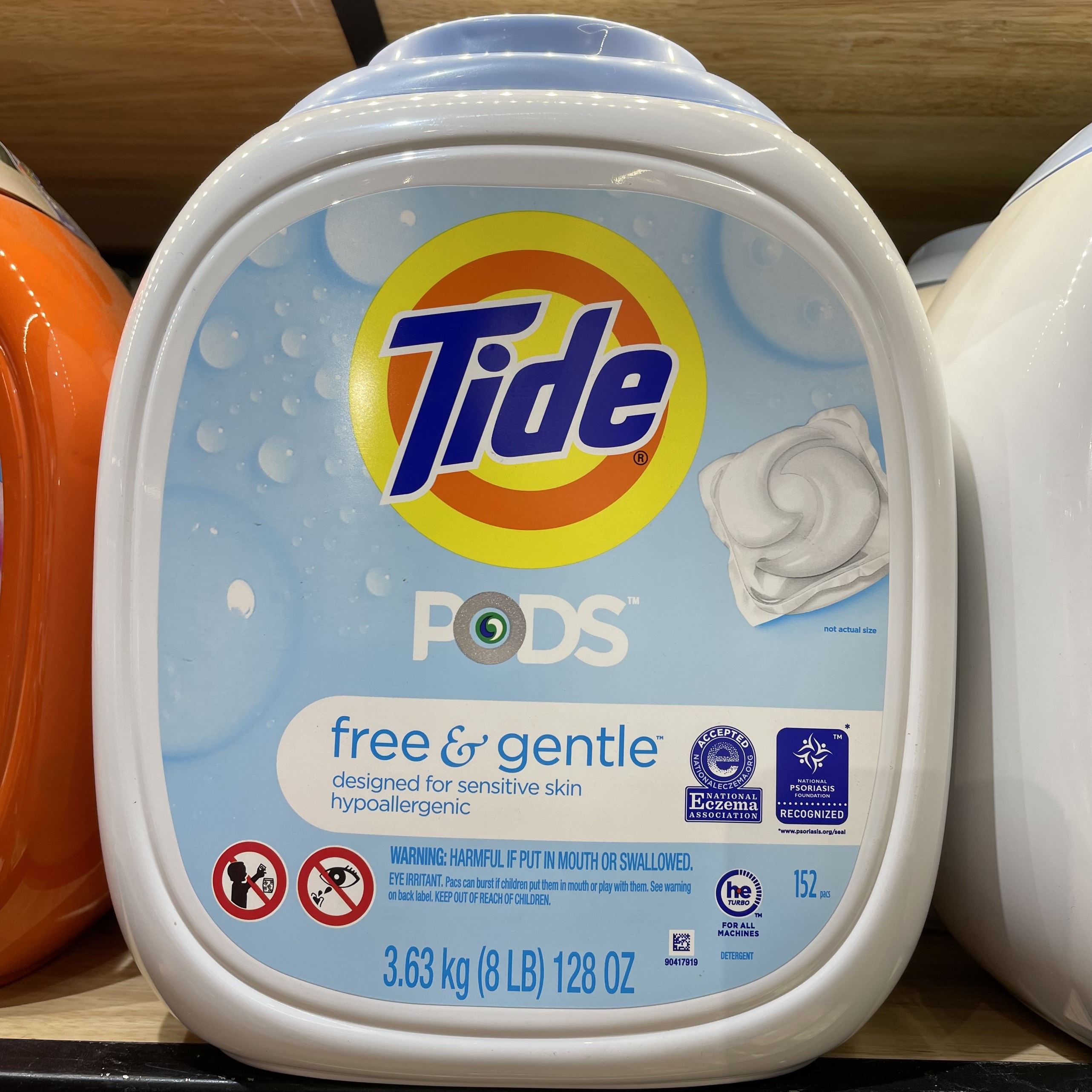 Viên Giặt Xả Quần Áo Tide Pods Free &amp; Gentle 152 Viên 3,45kg Hàng Nhập Mỹ