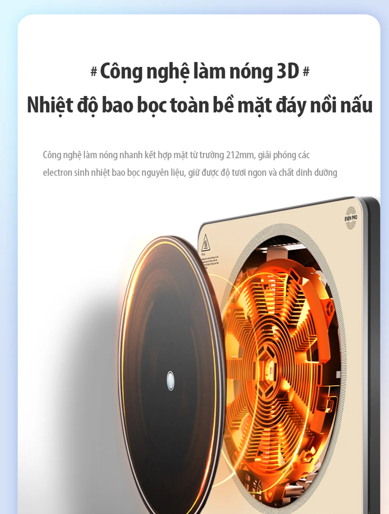 Bếp từ đơn Midea MIC 221 2200W mặt kính pha lê sang trọng, công nghệ từ trường 3D, mâm nhiệt lớn làm nóng trong 5s, cảm ứng hiện đại, có hẹn giờ, tự ngắt khi bỏ nồi, bảo vệ quá nhiệt (TẶNG NỒI LẨU) - Hàng chính hãng