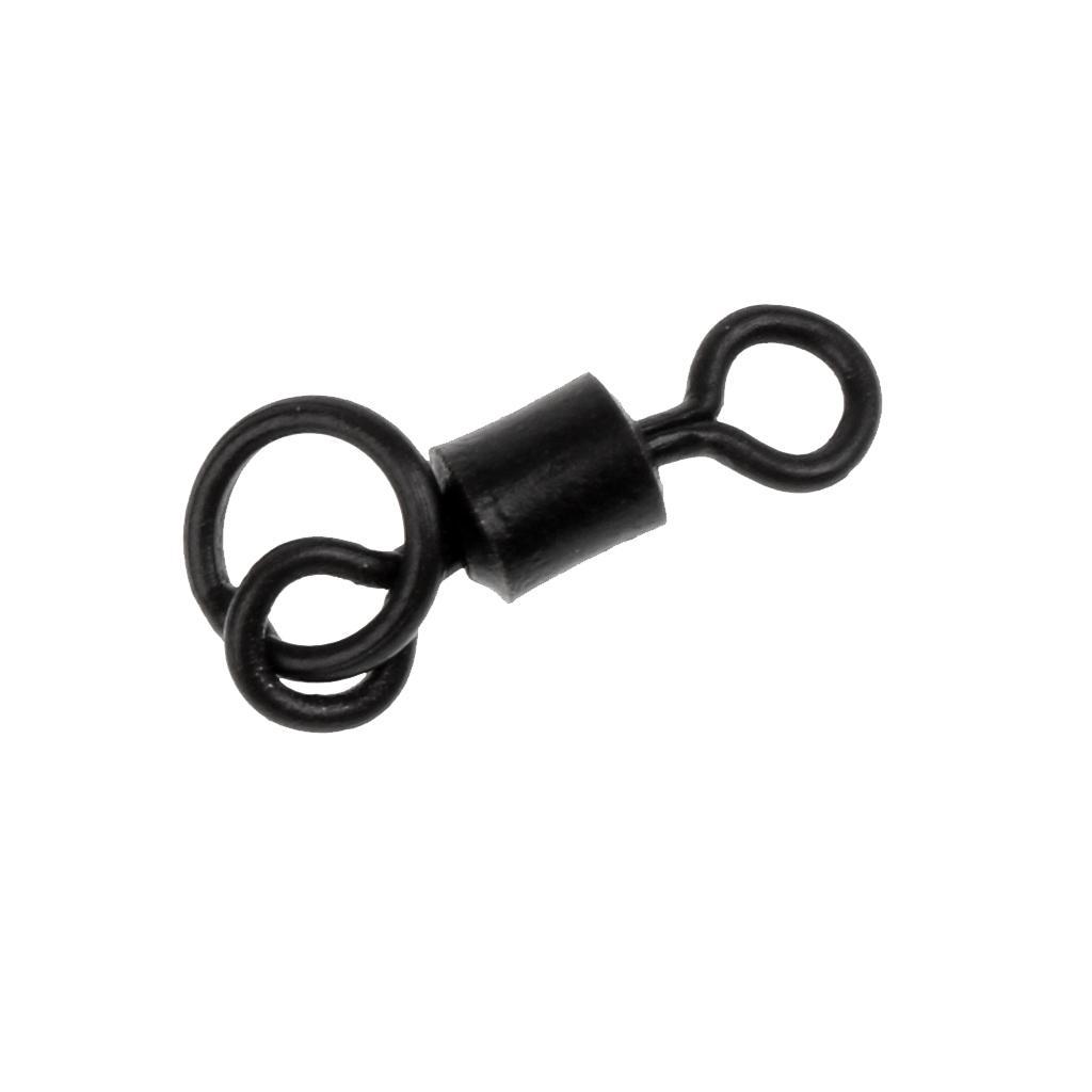 2 X 50Pcs Fishing Barrel Bearing Rolling Swivel Ring Hook Connector Fastlock Snaps