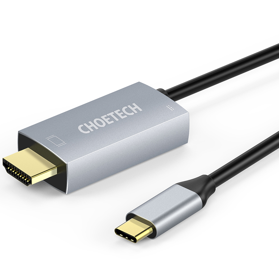 Cáp USB Type-C to HDMI 2.0 CHOETECH Đầu Nối Mạ Vàng Tương Thích Thunderbolt 3 (4K @ 60Hz) 1.8m - Hàng Chính Hãng