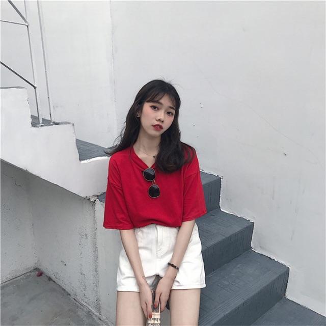 Áo thun trơn basic tay lỡ mẫu mới 2020