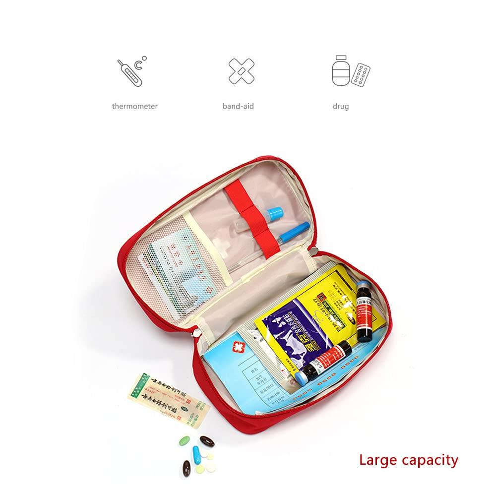 1 Túi sơ cứu an toàn trống rỗng, Không gian Mini Du lịch Mini Mini Du lịch di động, Túi lưu trữ Gói Thuốc trống Red