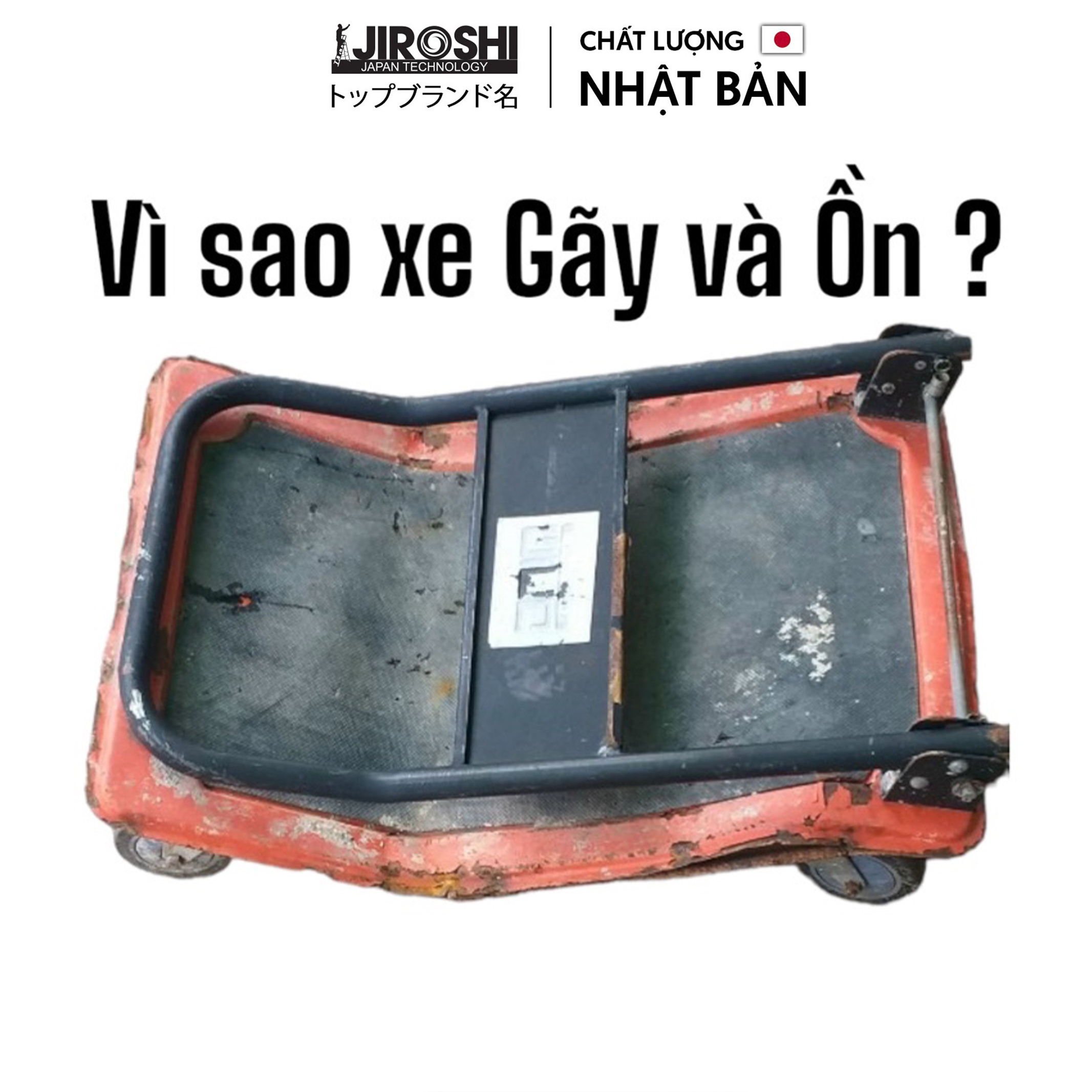 Xe đẩy hàng 4 bánh gấp gọn 150kg JIROSHI bánh chống ồn có khoá, xe kéo hàng bốn bánh tay xếp gọn chở đồ tải nặng