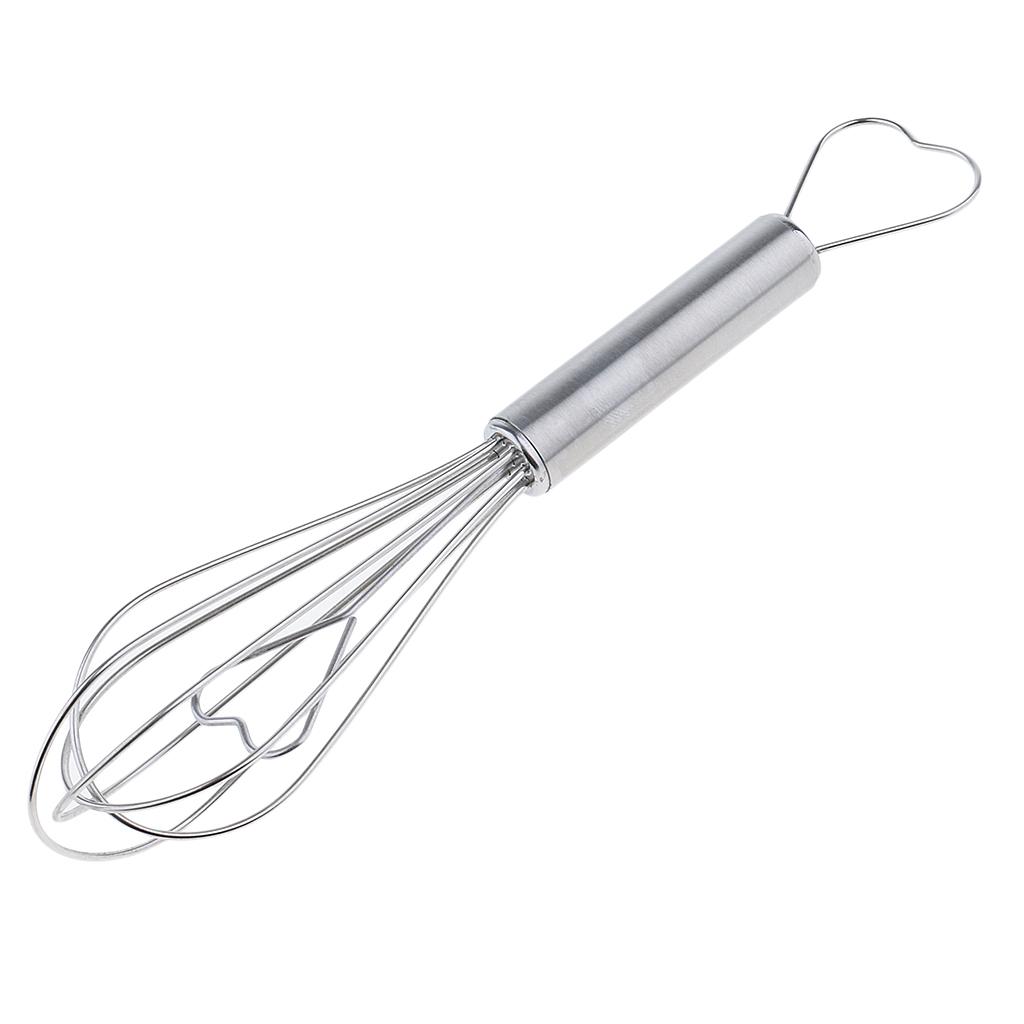 Silver Metal Heart Shaped Cream Milk Egg Beater Hand Whisk Wedding Favors