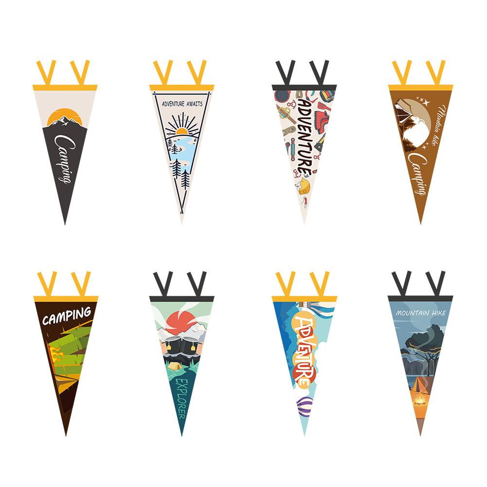Outdoor Camp Flag Pennant Camping Equipment Camping Tent Flag Decoration Triangular Bunting Picnic Home Party Tent Flag