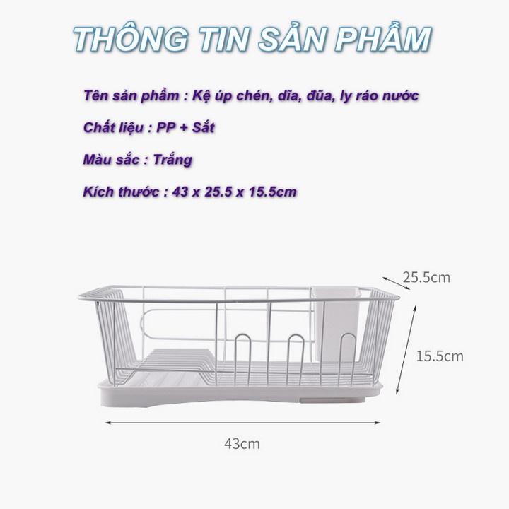Kệ úp chén, dĩa, đũa, ly ráo nước WhiteKitchen & Drain - Home and Garden