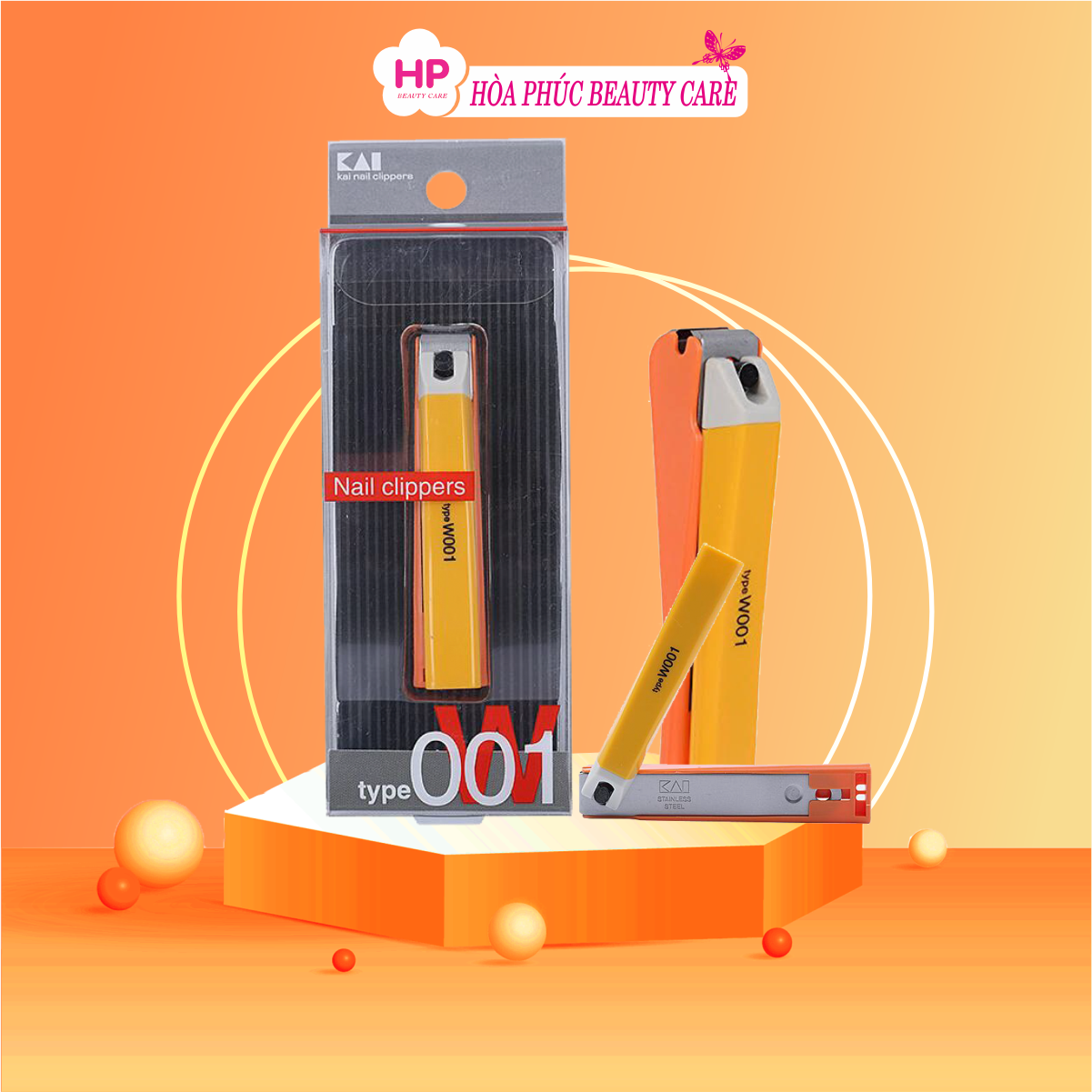 Bấm Móng Tay Inox Thân Nhựa Tybe W001 Kai Razor 39255-KE0109 Cỡ Trung