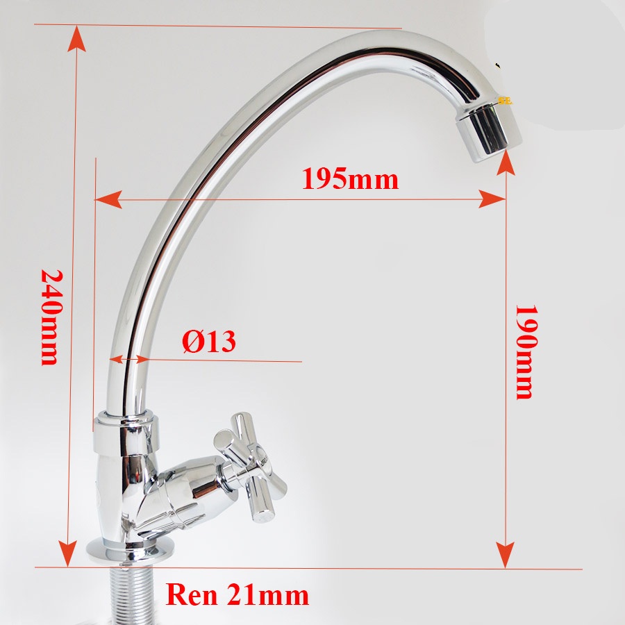 Vòi rửa chén lạnh nhựa ABS mạ Chrome Eurolife EL-VCN03