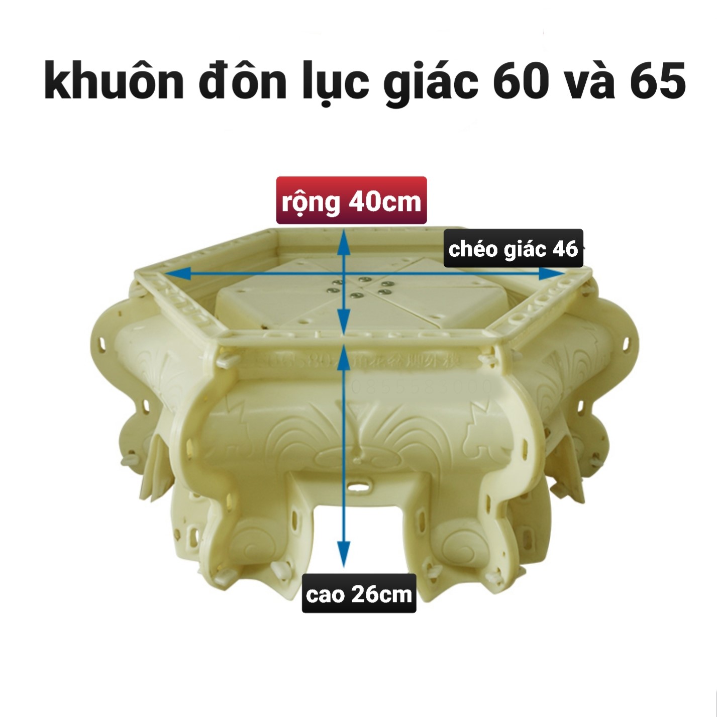 Khuôn đúc chậu cảnh lục giác 65 và chân đôn