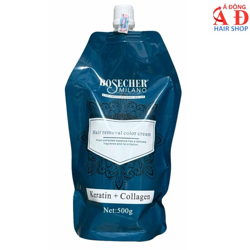 Bóc màu Thần Thánh BOSECHER 500ml ,Bóc Đỏ , Đen, tím không hại tóc túi 500ml + Tặng bộ Full chén cọ