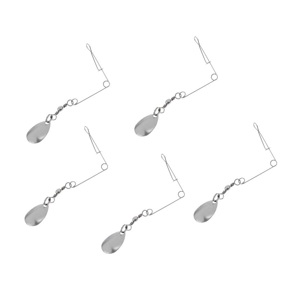 10Pcs Stainless Steel Spinnerbait Fishing Lures Spoons Rigs Fishing Accessories