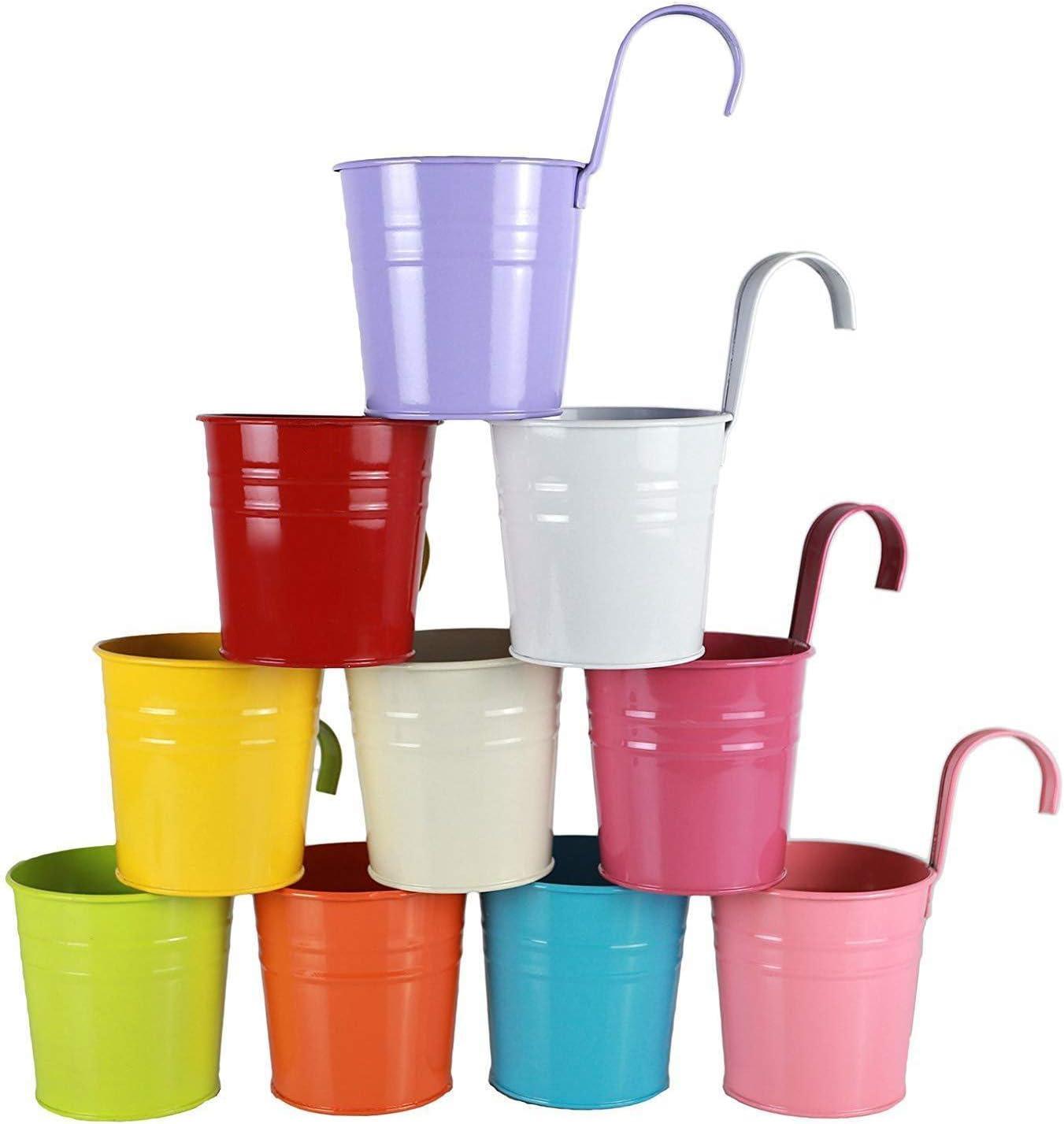 10 Cái Chậu Hoa Treo Chậu Trồng Cây Bằng Kim Loại Nhiều Màu Sắc Treo Ban Công Treo Sắt Có Móc Treo Giỏ Trồng Cây Trang Trí Hàng Rào Vườn Ban Công Tường Lan Can Sân Ngoài Trời