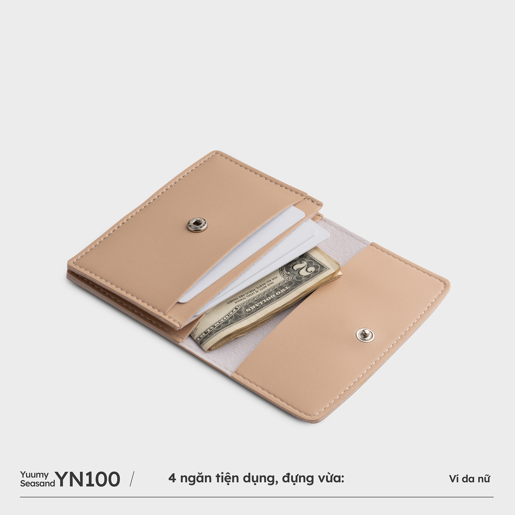 Ví Yuumy ( Thời trang nữ dáng ngắn nắp gập - Ví da Seasand YV100 )