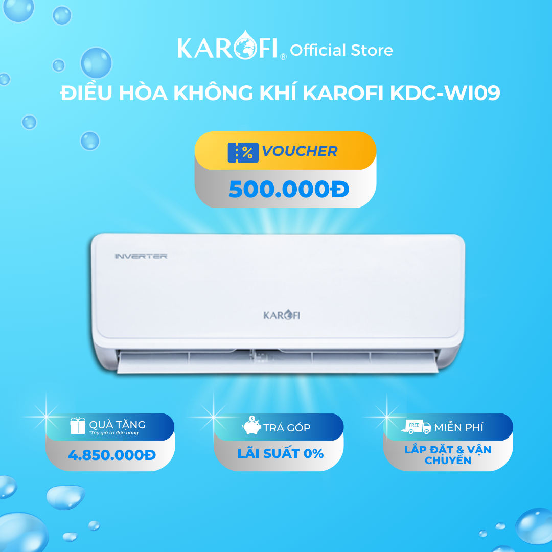 Điều Hòa IVENTER Karofi KDC-WI09, 9000BTU - Hàng Chính Hãng - Giao Hàng Toàn Quốc