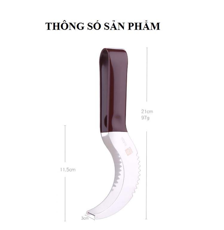 Dụng cụ cắt lát dưa hấu bằng thép không gỉ 304 (tặng kèm 3 móc treo) - Hàng Cao Cấp