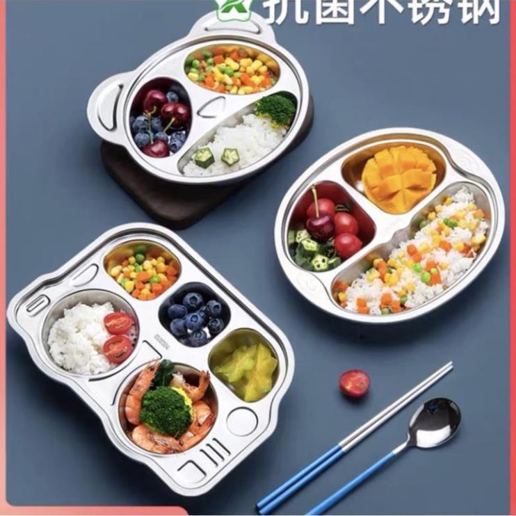 Khay cơm,khay ăn dặm cho các bé inox 304 cao cấp 100%