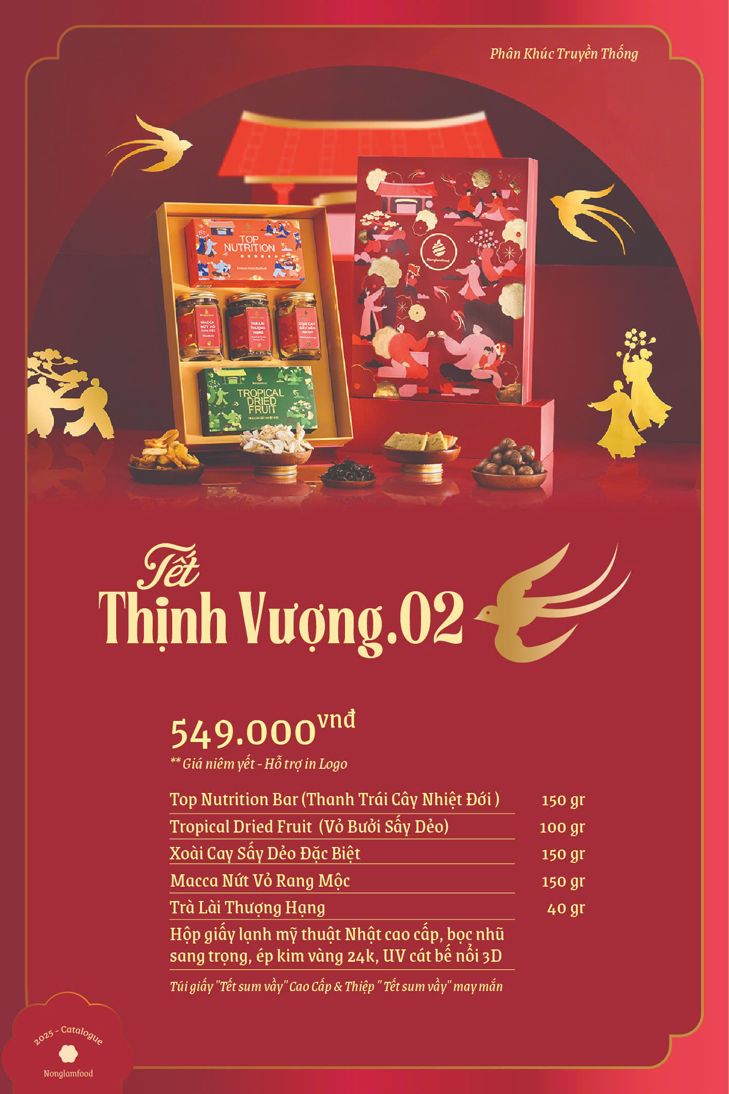 [BỘ QUÀ TẾT 2025] Set quà Tết Thịnh Vượng 2 Nonglamfood | Hạt mứt tết cao cấp, quà tặng cho người thân